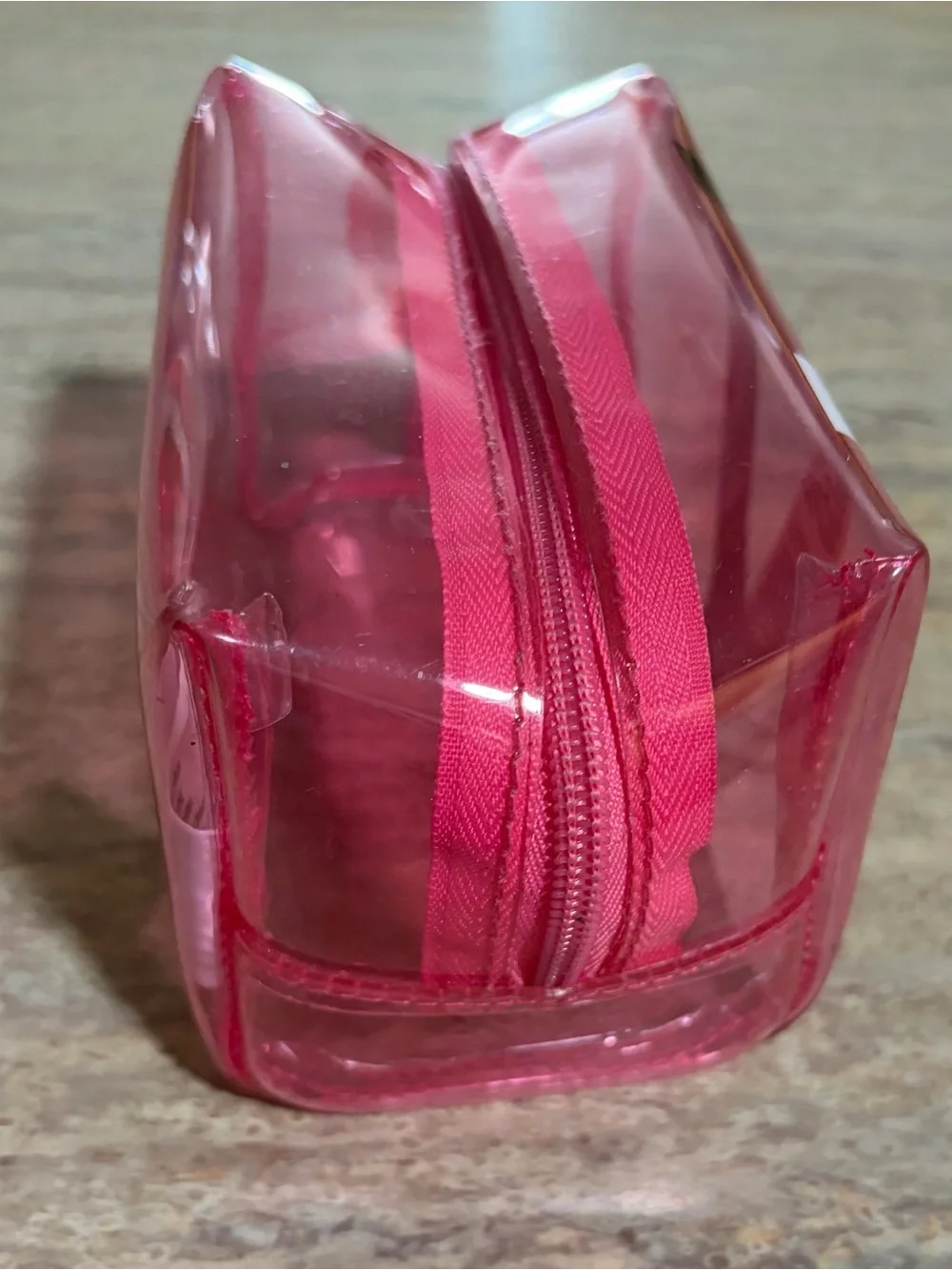 Victoria's Secret Hot Pink Clear Travel Pouch with Logo